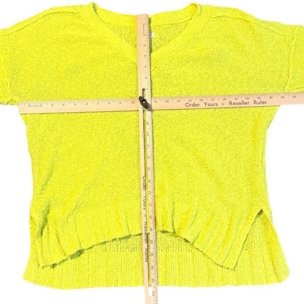 Pilcro Anthropologie Womens Textured Sweater S Yellow Neon Slouchy Oversized